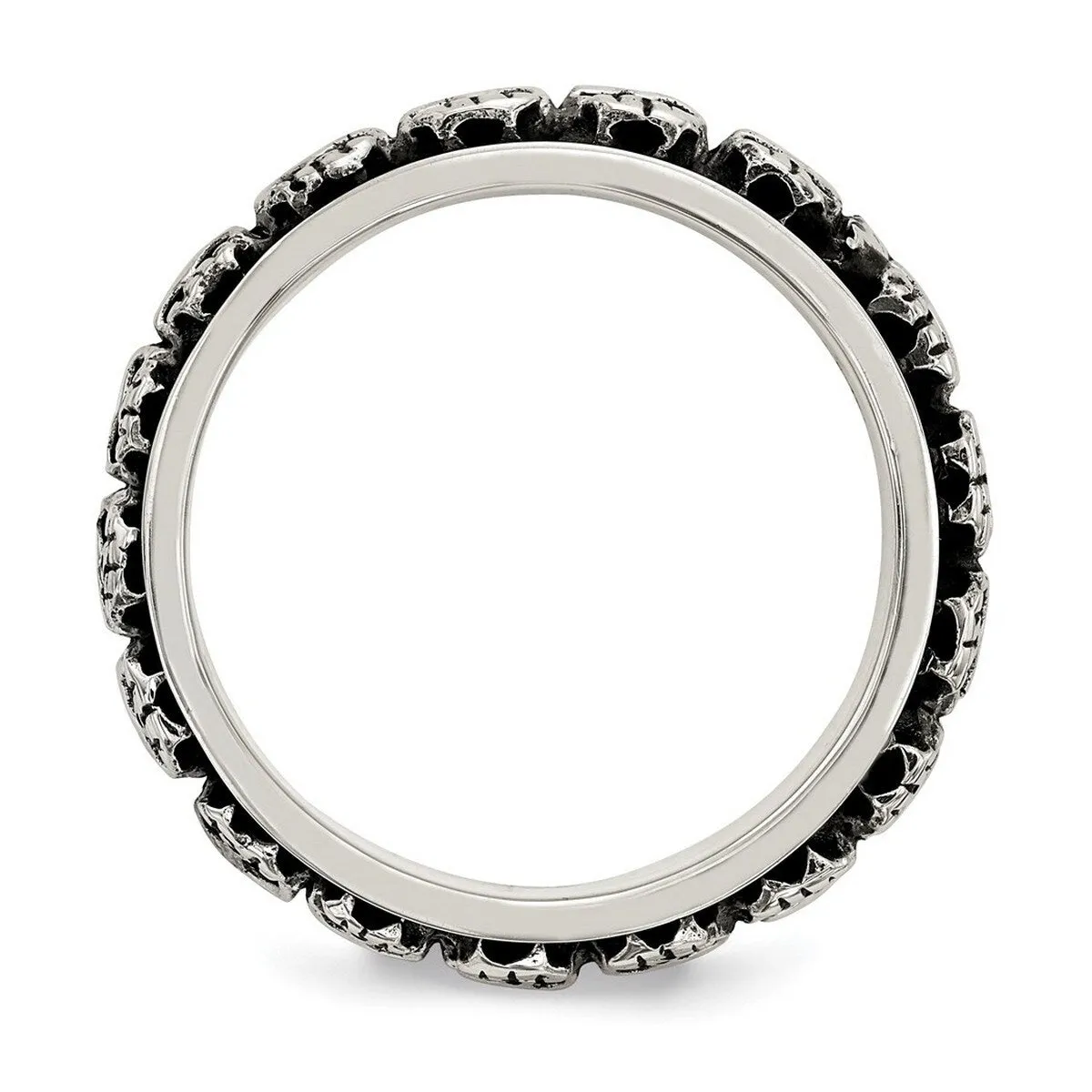 Curata 925 Sterling Silver Polished Spinning Center Skull Artisan Oxidized Ring sold by Zulily product image thumbnail 3