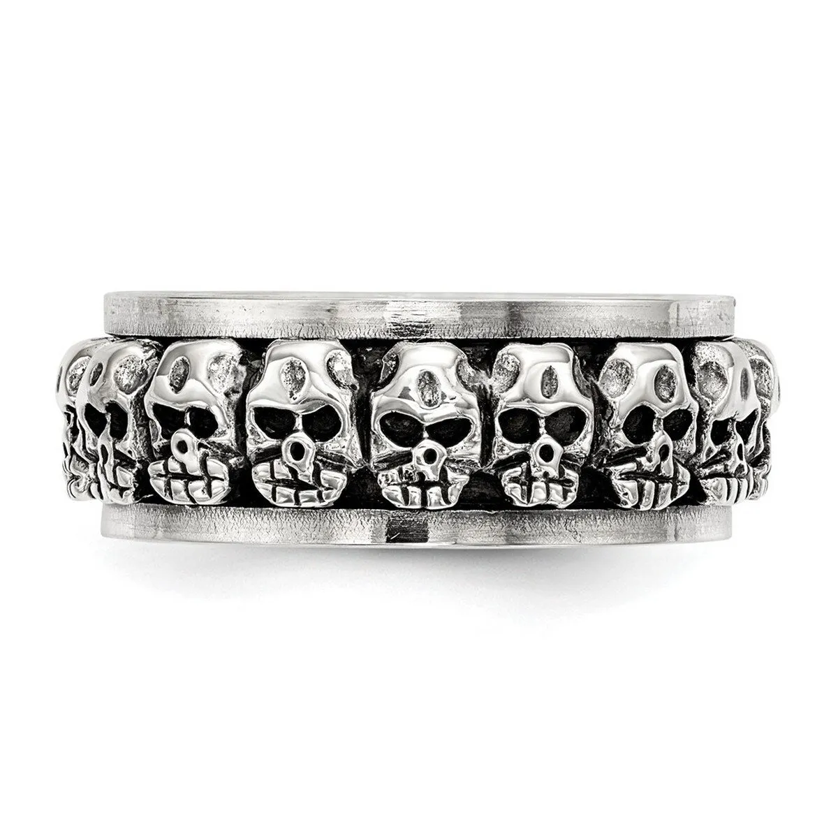 Curata 925 Sterling Silver Polished Spinning Center Skull Artisan Oxidized Ring sold by Zulily product image thumbnail 4