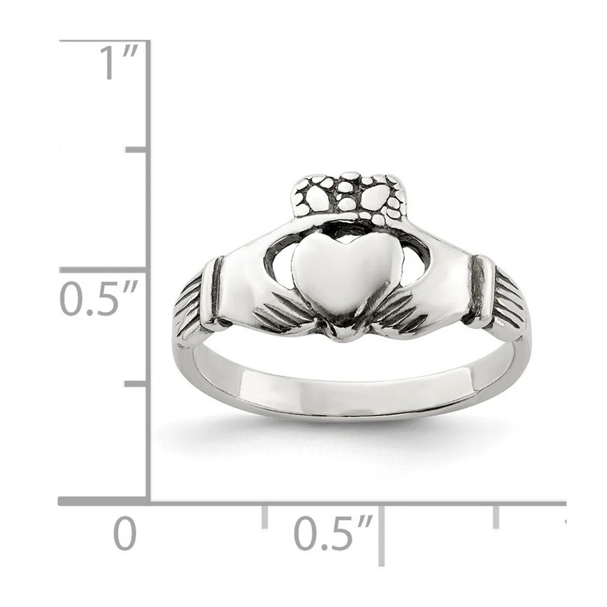 Curata 925 Sterling Silver Claddagh Celtic Trinity Knot Artisan Oxidized Ring sold by Zulily product image thumbnail 3