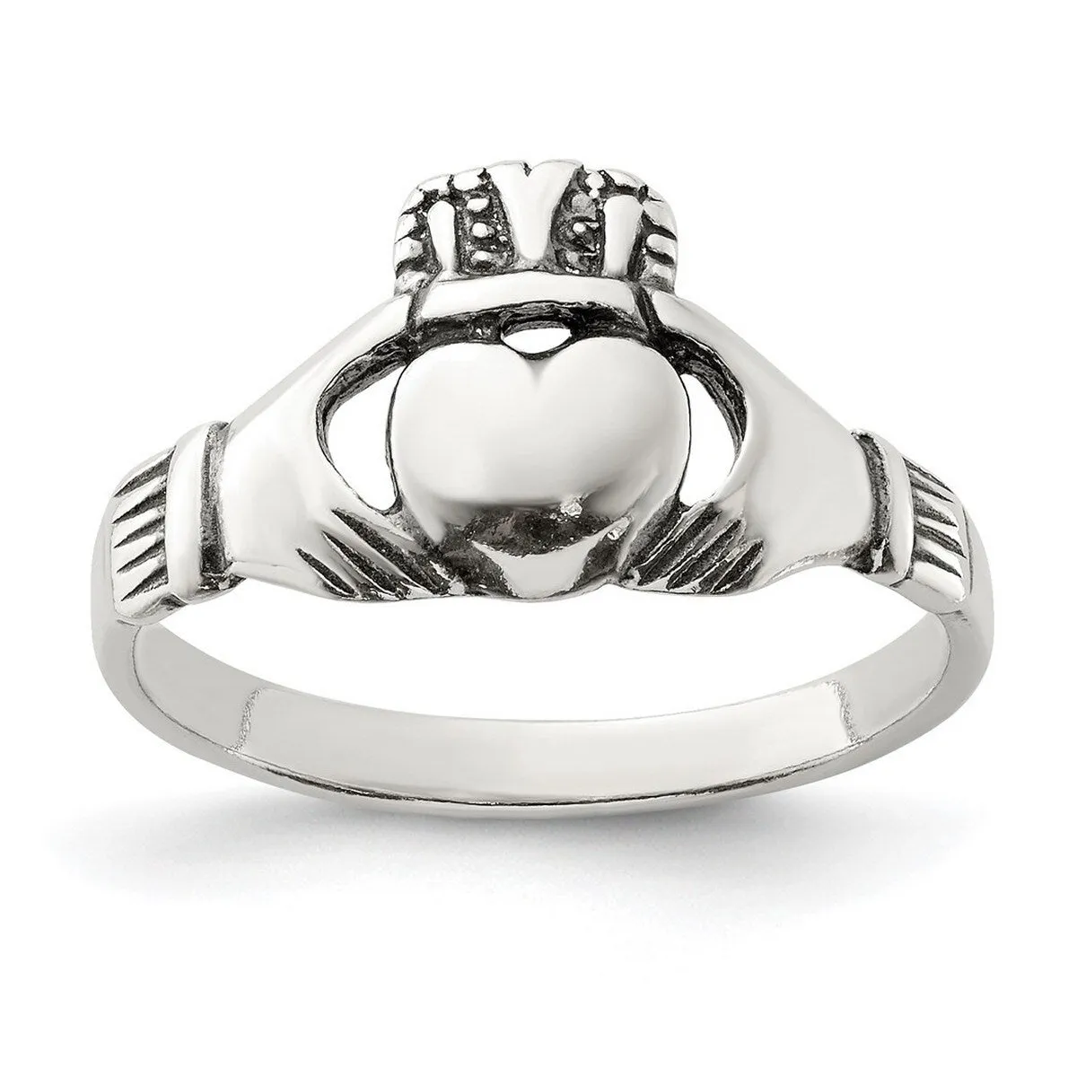 Curata 925 Sterling Silver Polished Irish Claddagh Celtic Trinity Knot Artisan Oxidized Ring sold by Zulily product image thumbnail 5