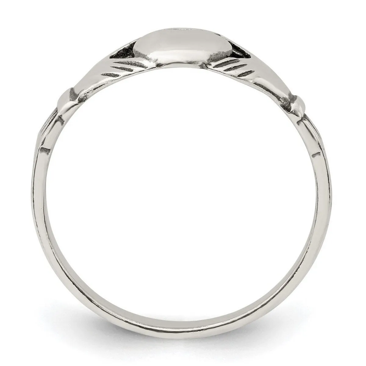 Curata 925 Sterling Silver Polished Irish Claddagh Celtic Trinity Knot Artisan Oxidized Ring sold by Zulily product image thumbnail 2