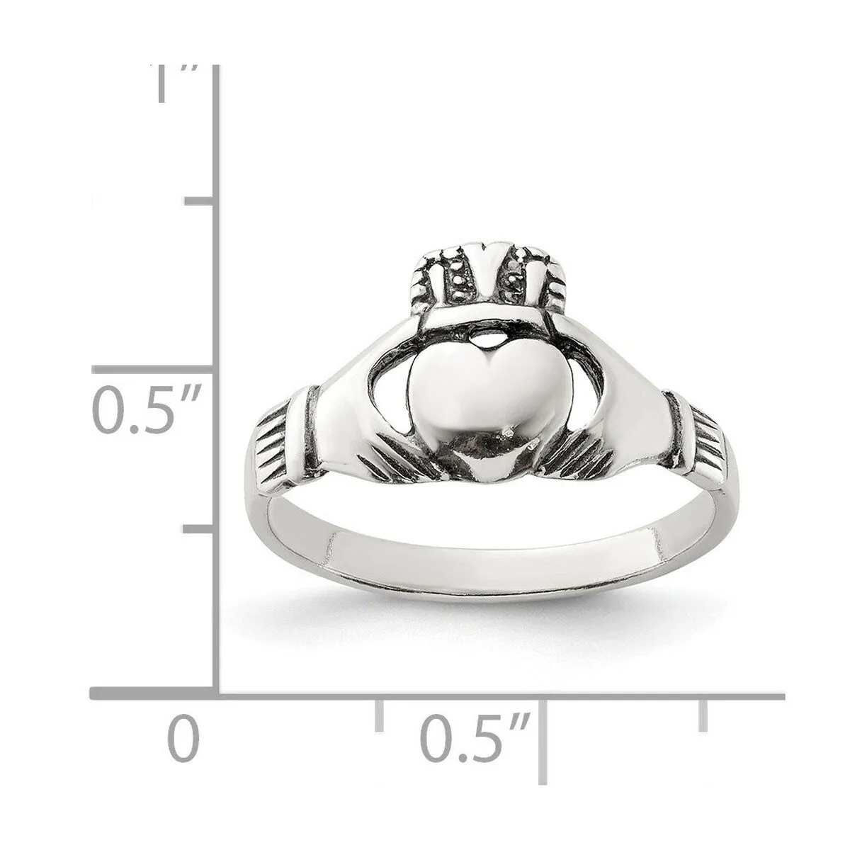 Curata 925 Sterling Silver Polished Irish Claddagh Celtic Trinity Knot Artisan Oxidized Ring sold by Zulily product image thumbnail 4