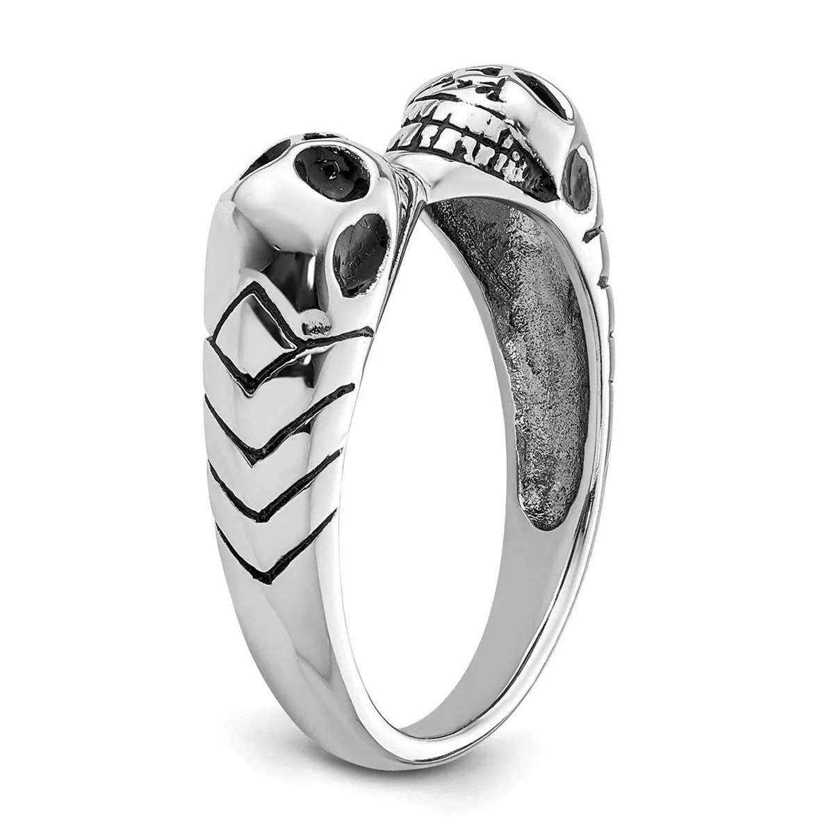 Curata 925 Sterling Silver Rhodium Plated Double Skull Artisan Oxidized Ring sold by Zulily product image thumbnail 5