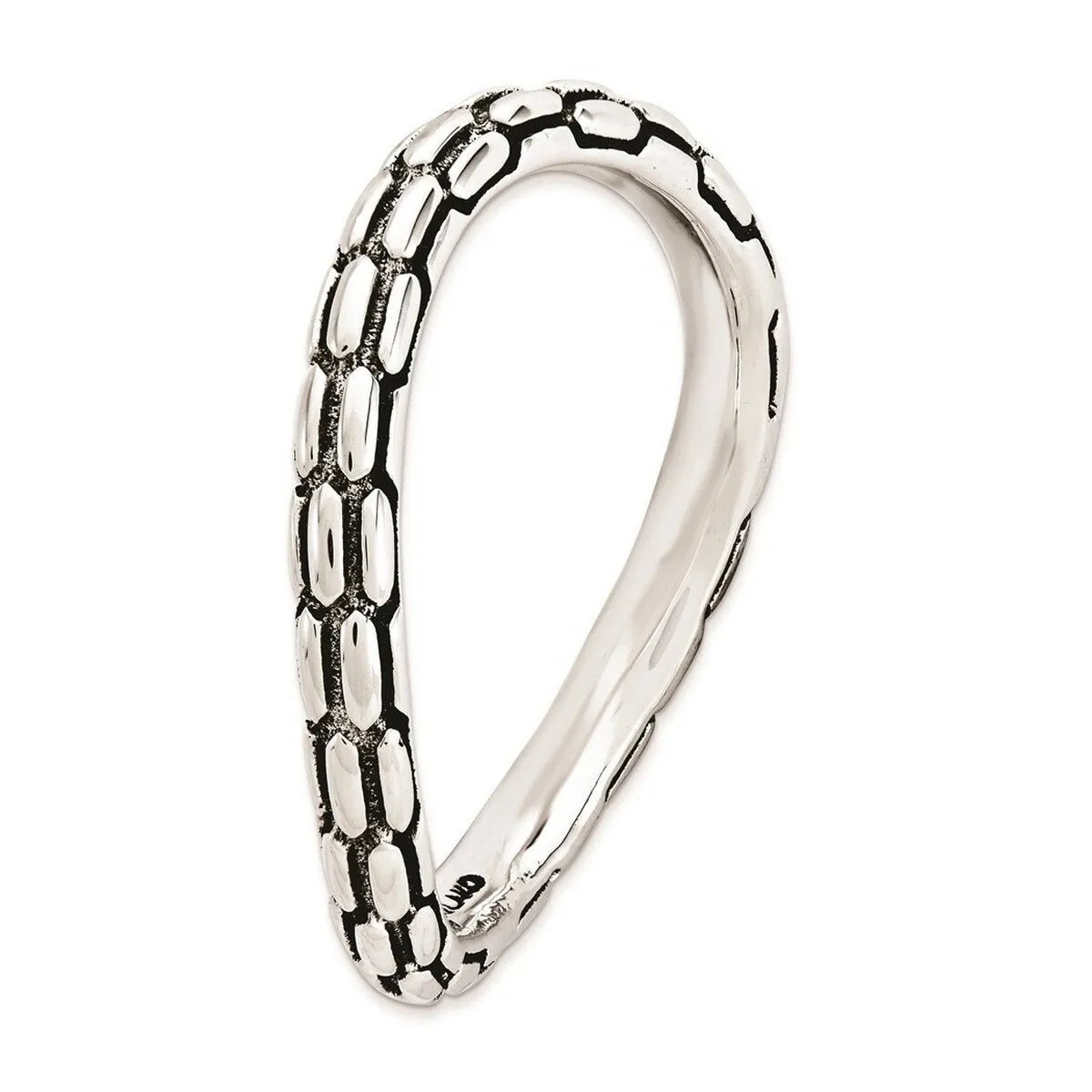 Curata 925 Sterling Silver Patterned Stackable Polished Wave Artisan Oxidized Ring sold by Zulily product image thumbnail 2