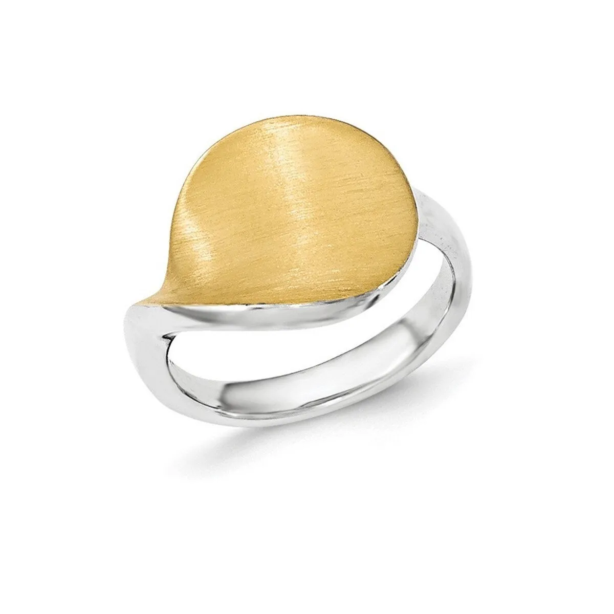 Curata 925 Sterling Silver Back Gold Plated Polished Satin Ring sold by Zulily product image thumbnail 2