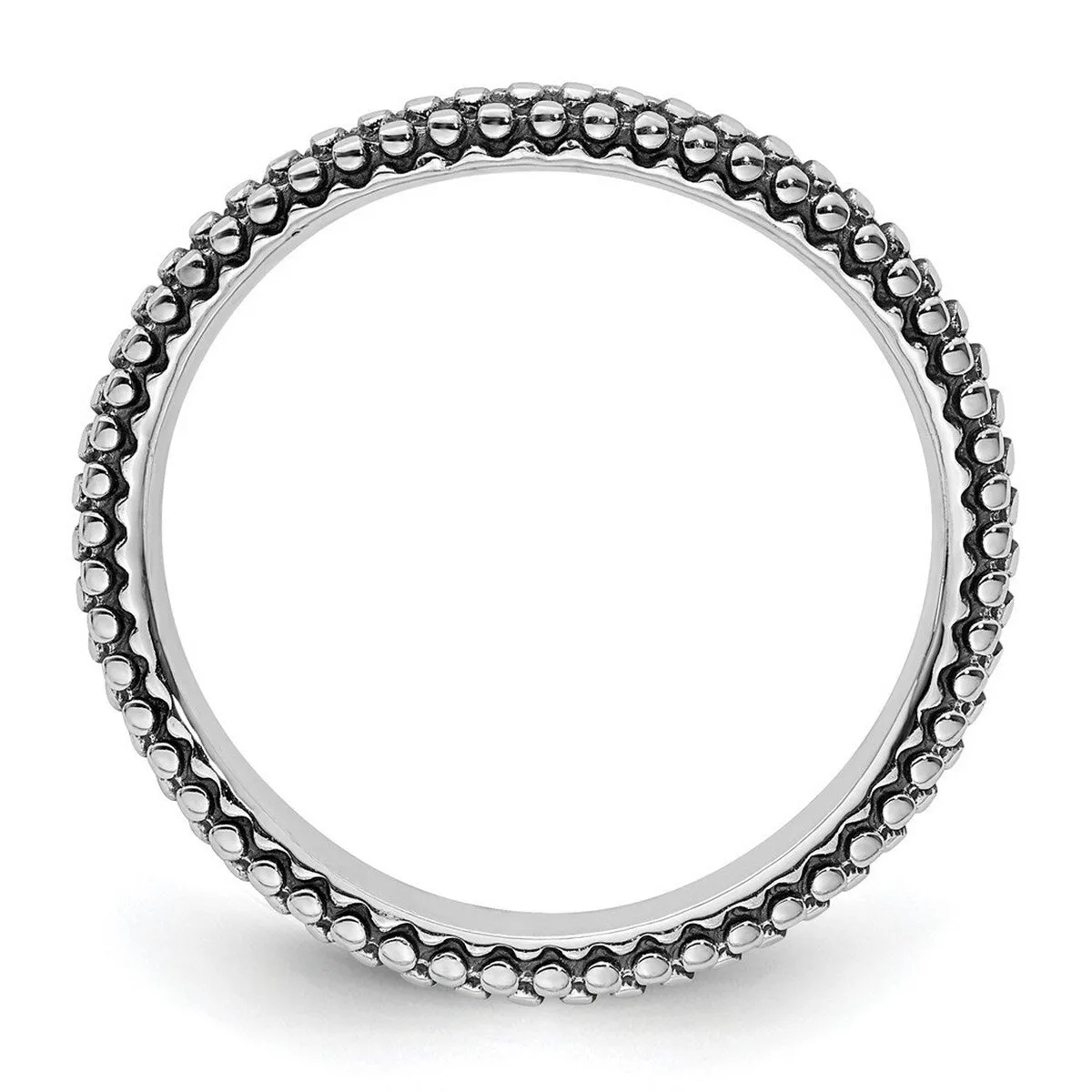 Curata 925 Sterling Silver Patterned Stackable Polished Wave Artisan Oxidized Ring sold by Zulily product image thumbnail 2