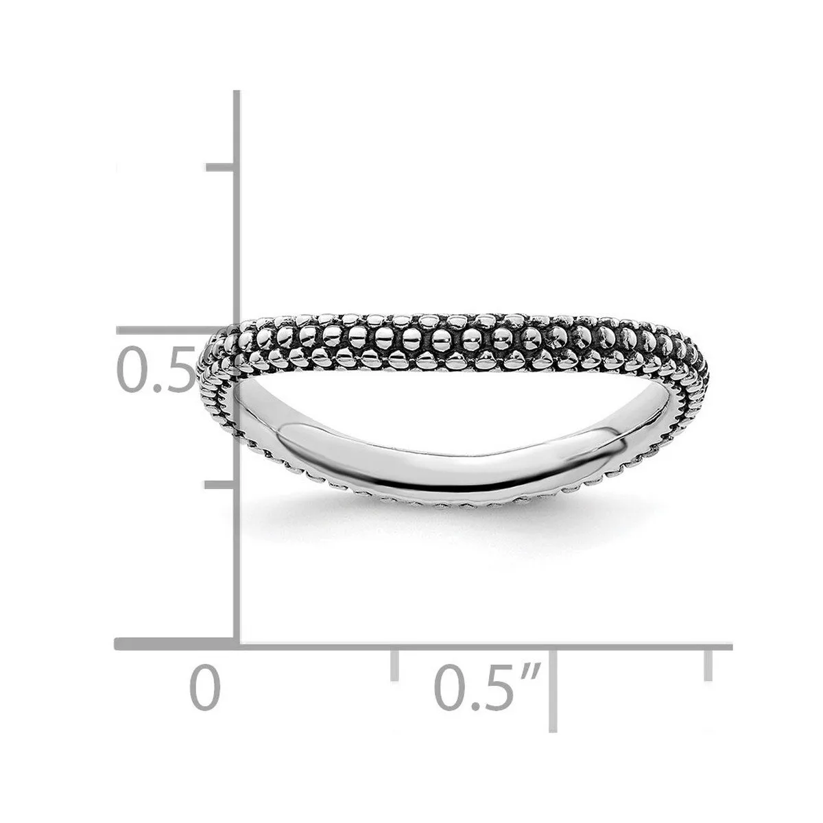 Curata 925 Sterling Silver Patterned Stackable Polished Wave Artisan Oxidized Ring sold by Zulily product image thumbnail 4