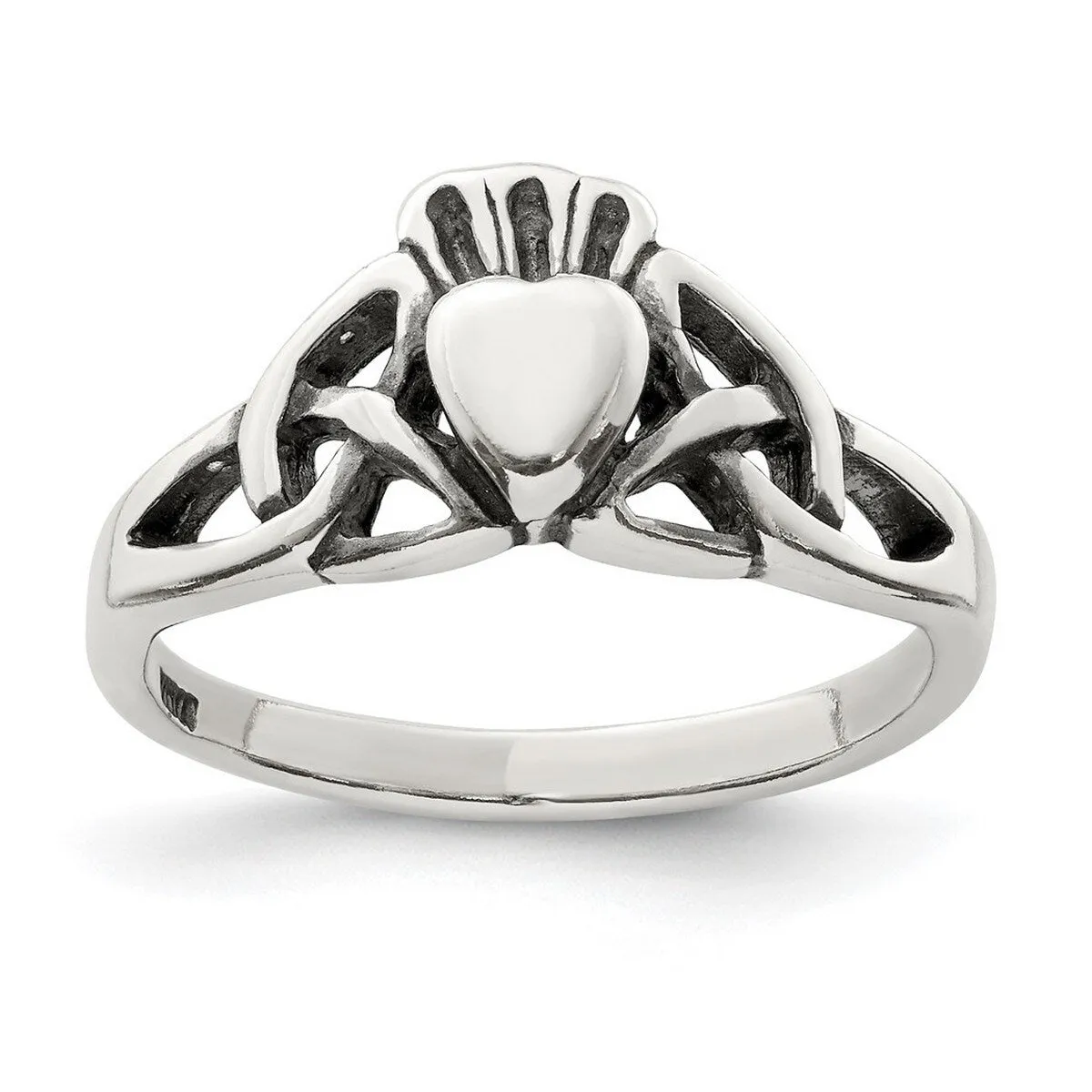 Curata 925 Sterling Silver Claddagh Celtic Trinity Knot Artisan Oxidized Ring sold by Zulily product image thumbnail 5