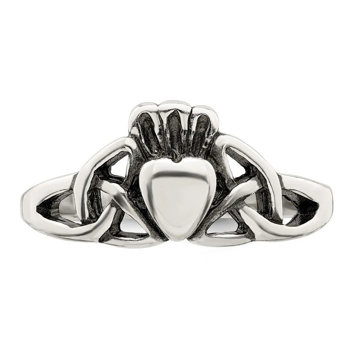 Curata 925 Sterling Silver Claddagh Celtic Trinity Knot Artisan Oxidized Ring sold by Zulily product image thumbnail 2