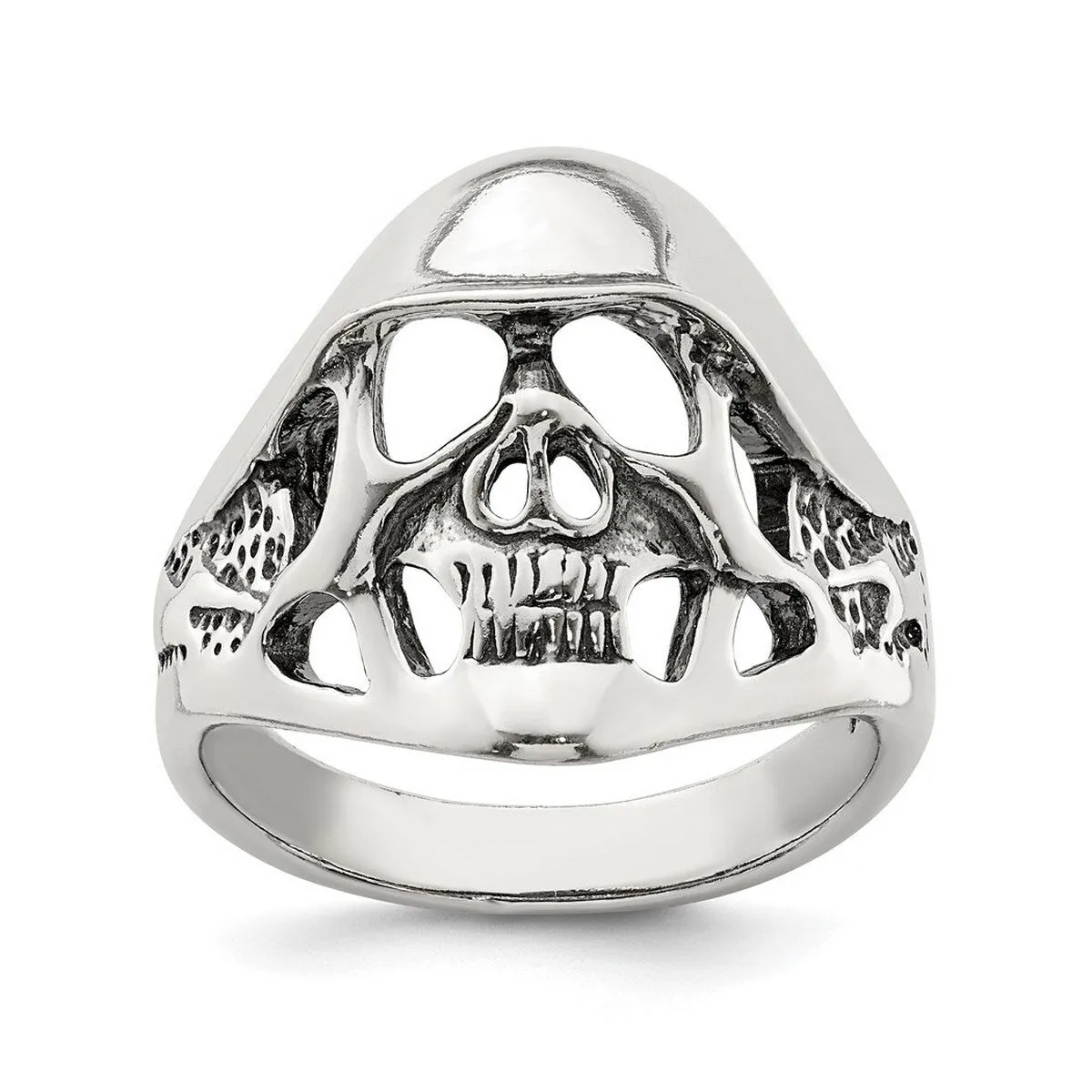 Curata 925 Sterling Silver Polished Open Back Skull Artisan Oxidized Ring sold by Zulily product image thumbnail 5