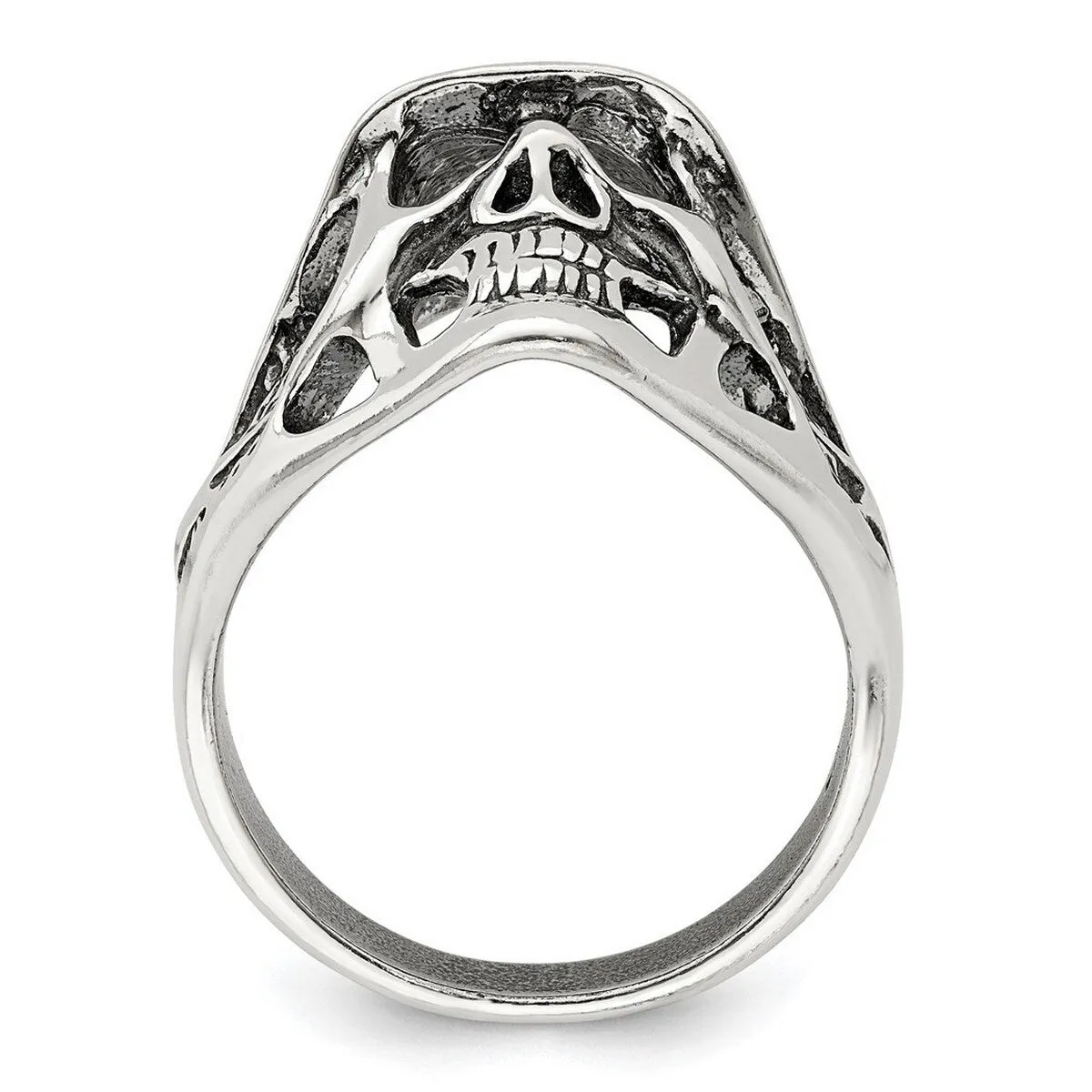 Curata 925 Sterling Silver Polished Open Back Skull Artisan Oxidized Ring sold by Zulily product image thumbnail 2