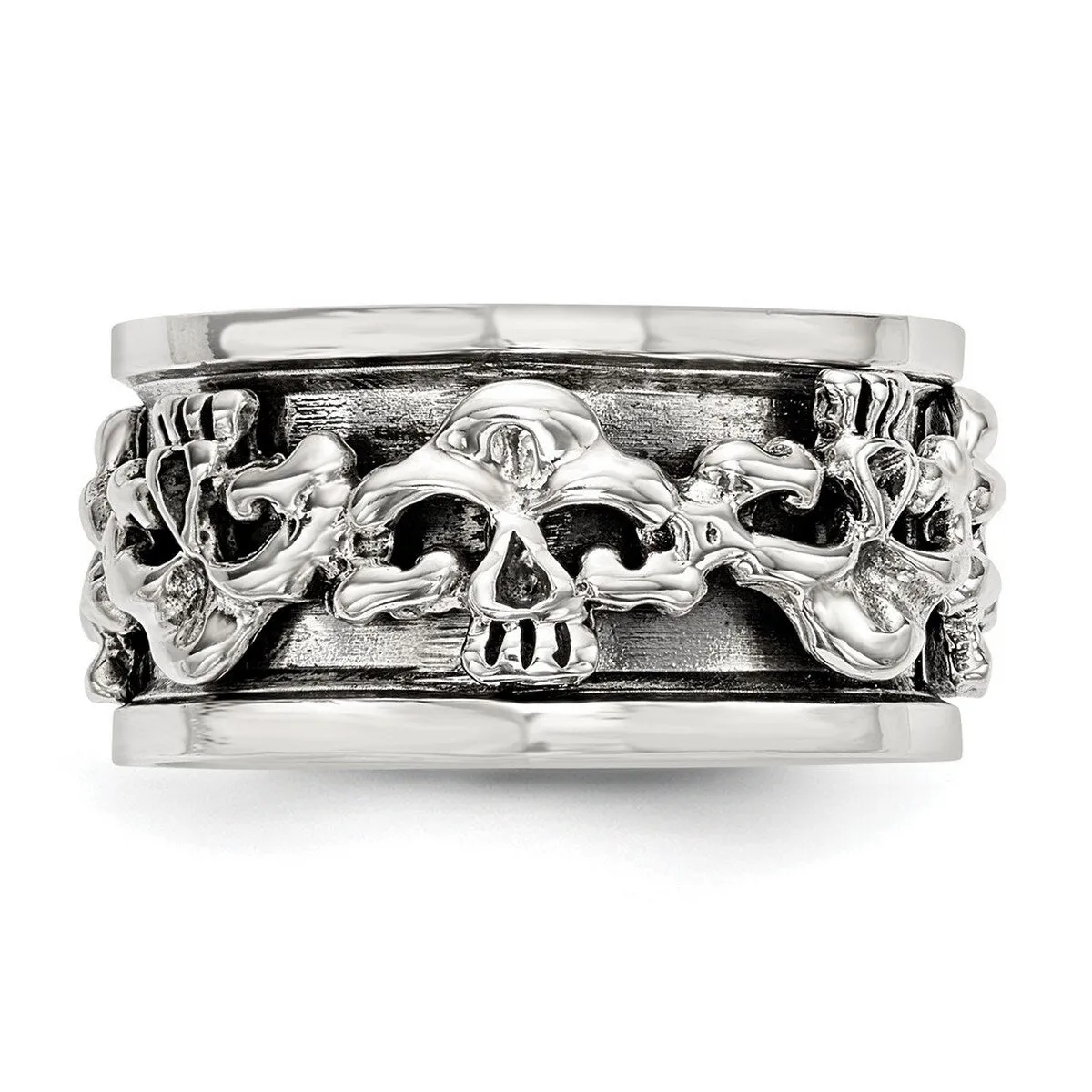 Curata 925 Sterling Silver Polished Spinning Center Skull Artisan Oxidized Ring sold by Zulily product image thumbnail 5