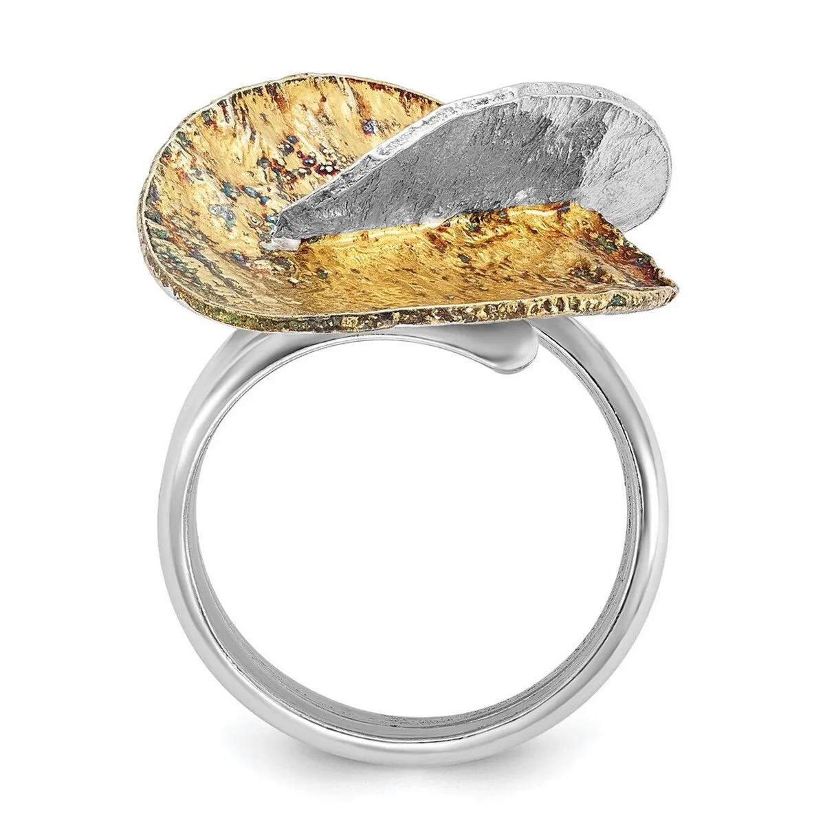 Curata 925 Sterling Silver 18K Yellow Gold Plated Whimsical Artisan Statement Ring sold by Zulily product image thumbnail 5