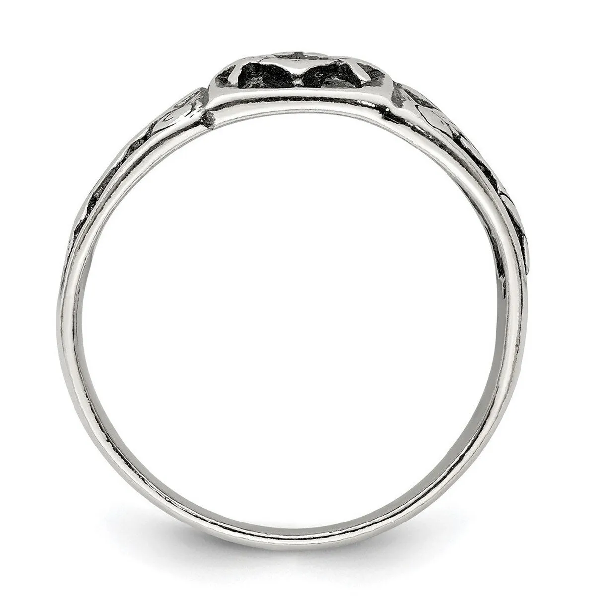 Curata 925 Sterling Silver Polished Open Back Masonic Artisan Oxidized Ring sold by Zulily product image thumbnail 3