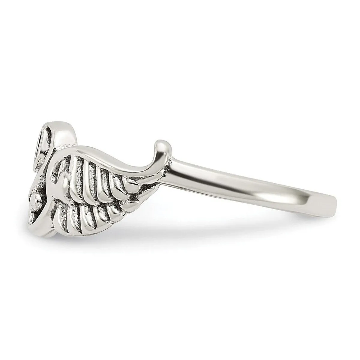 Curata 925 Sterling Silver Heart Leaves Angel Wings Artisan Oxidized Ring sold by Zulily product image thumbnail 4