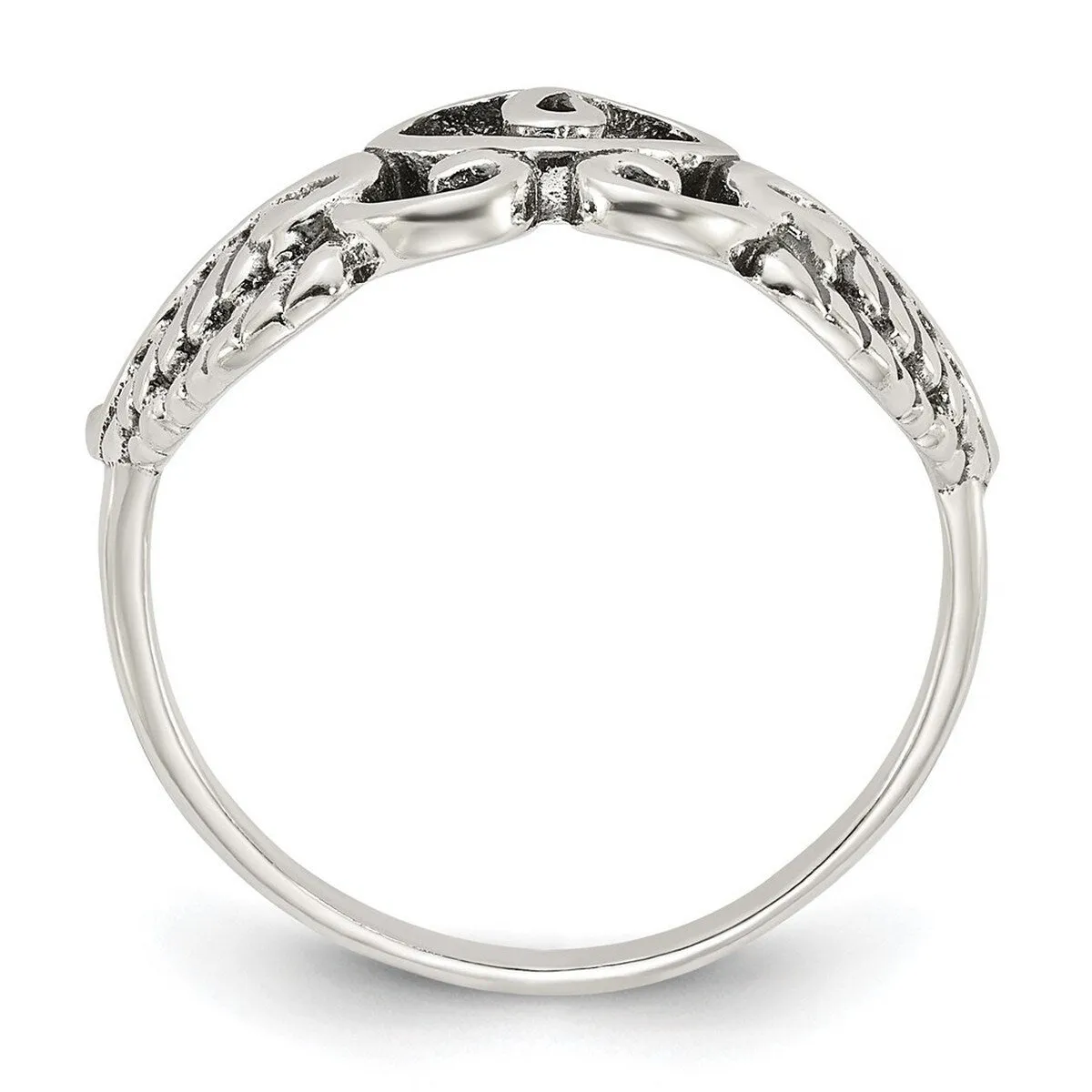 Curata 925 Sterling Silver Heart Leaves Angel Wings Artisan Oxidized Ring sold by Zulily product image thumbnail 3