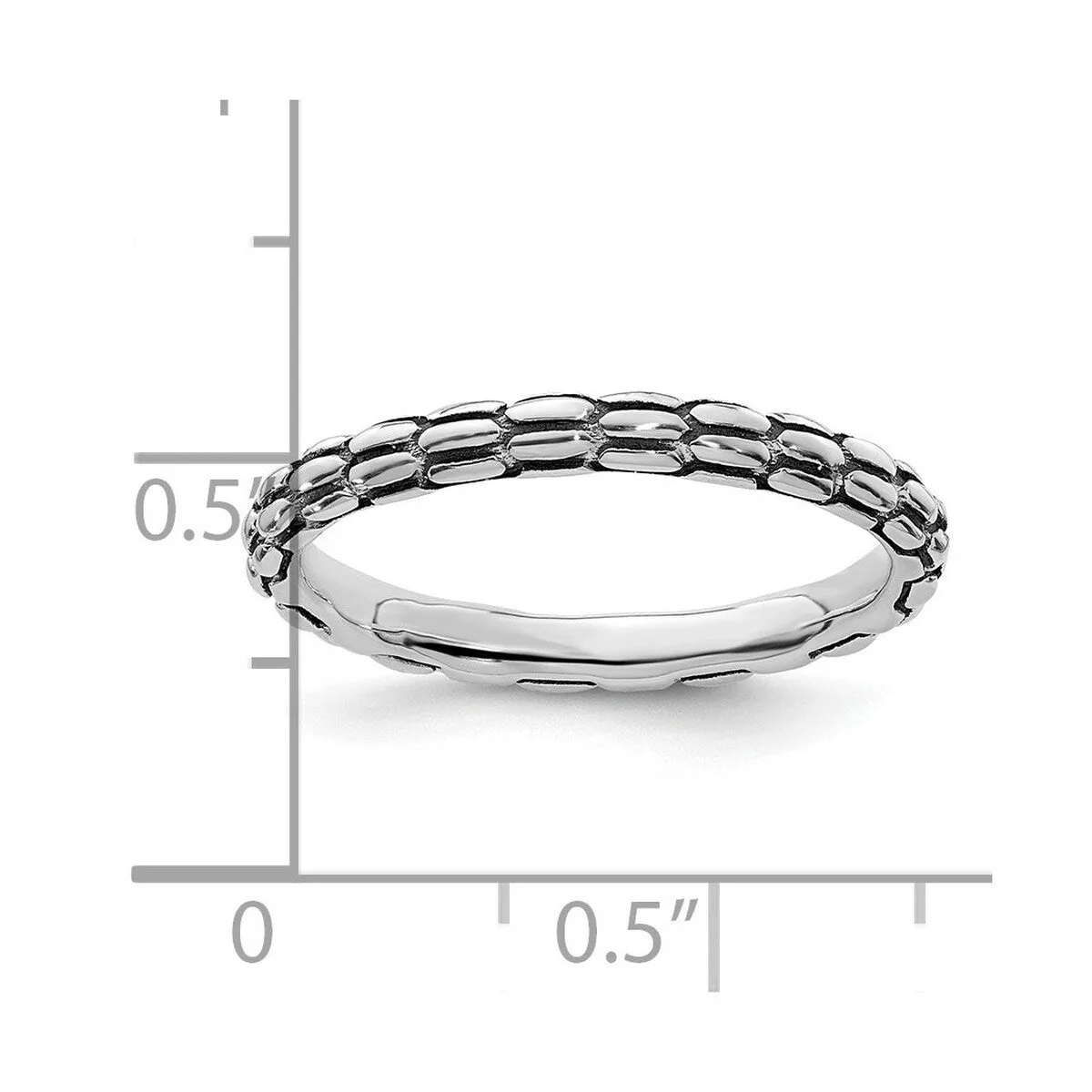 Curata 925 Sterling Silver Polished Patterned Stackable Artisan Oxidized Artisan Oxidized Ring sold by Zulily product image thumbnail 5