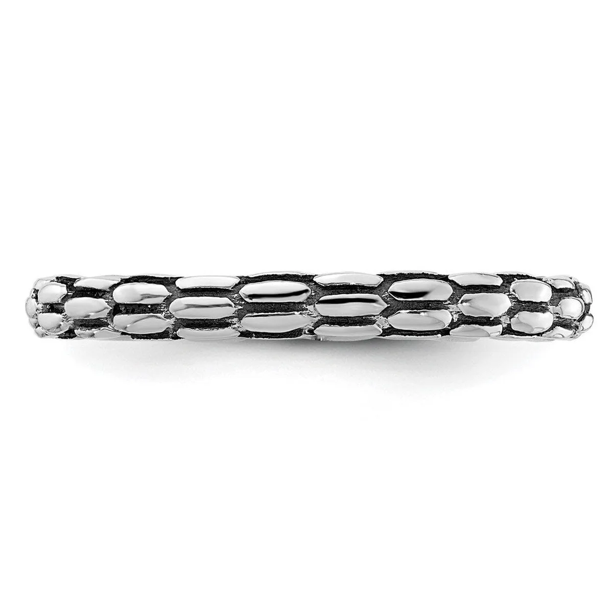 Curata 925 Sterling Silver Polished Patterned Stackable Artisan Oxidized Artisan Oxidized Ring sold by Zulily product image thumbnail 4