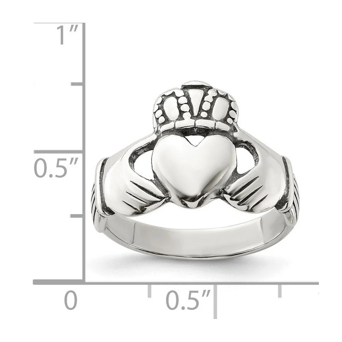Curata 925 Sterling Silver Claddagh Celtic Trinity Knot Artisan Oxidized Ring sold by Zulily product image thumbnail 2