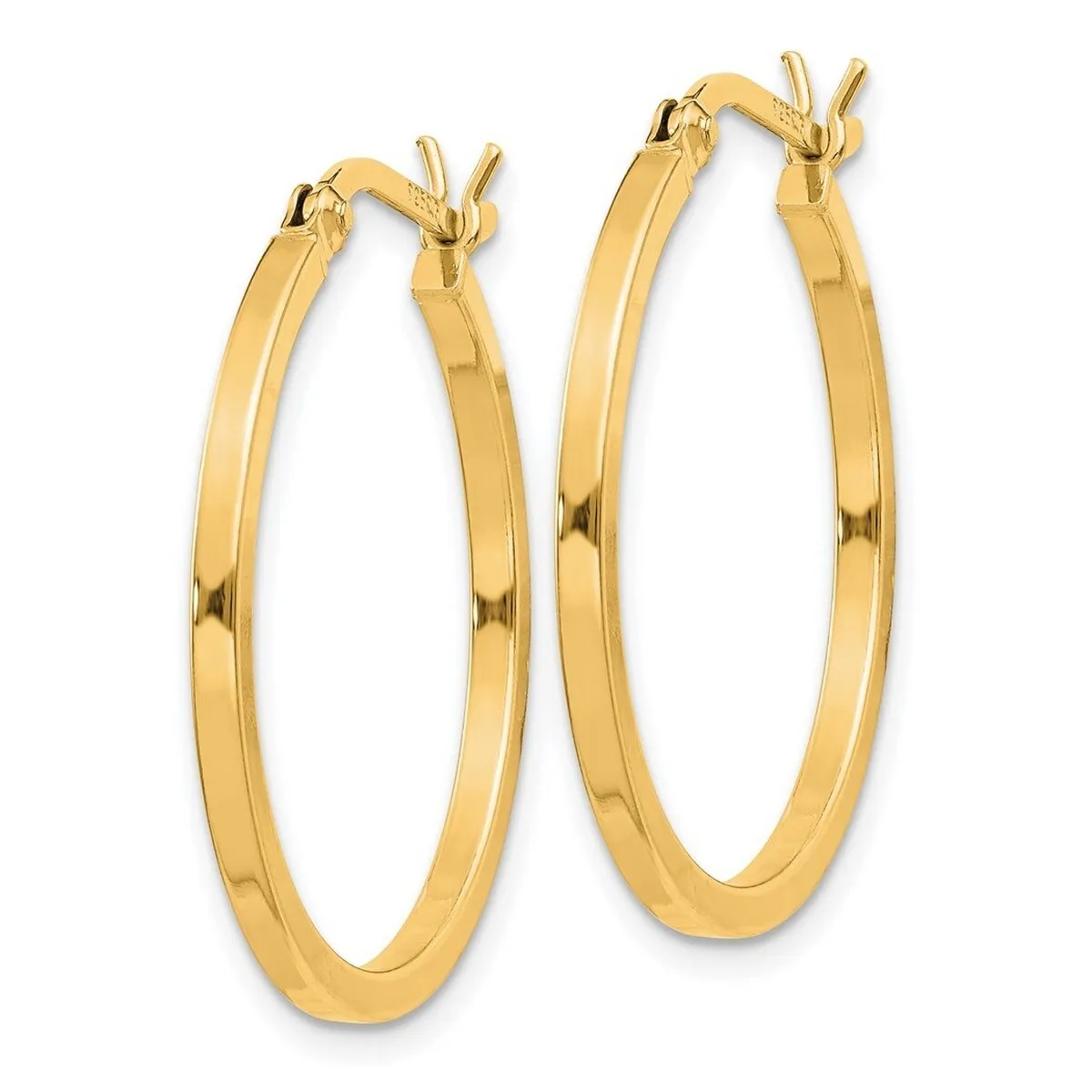 Curata 925 Sterling Silver Gold Plated 1.5mm Thin Squared Hoop Earrings - Various Diameters sold by Zulily product image thumbnail 3