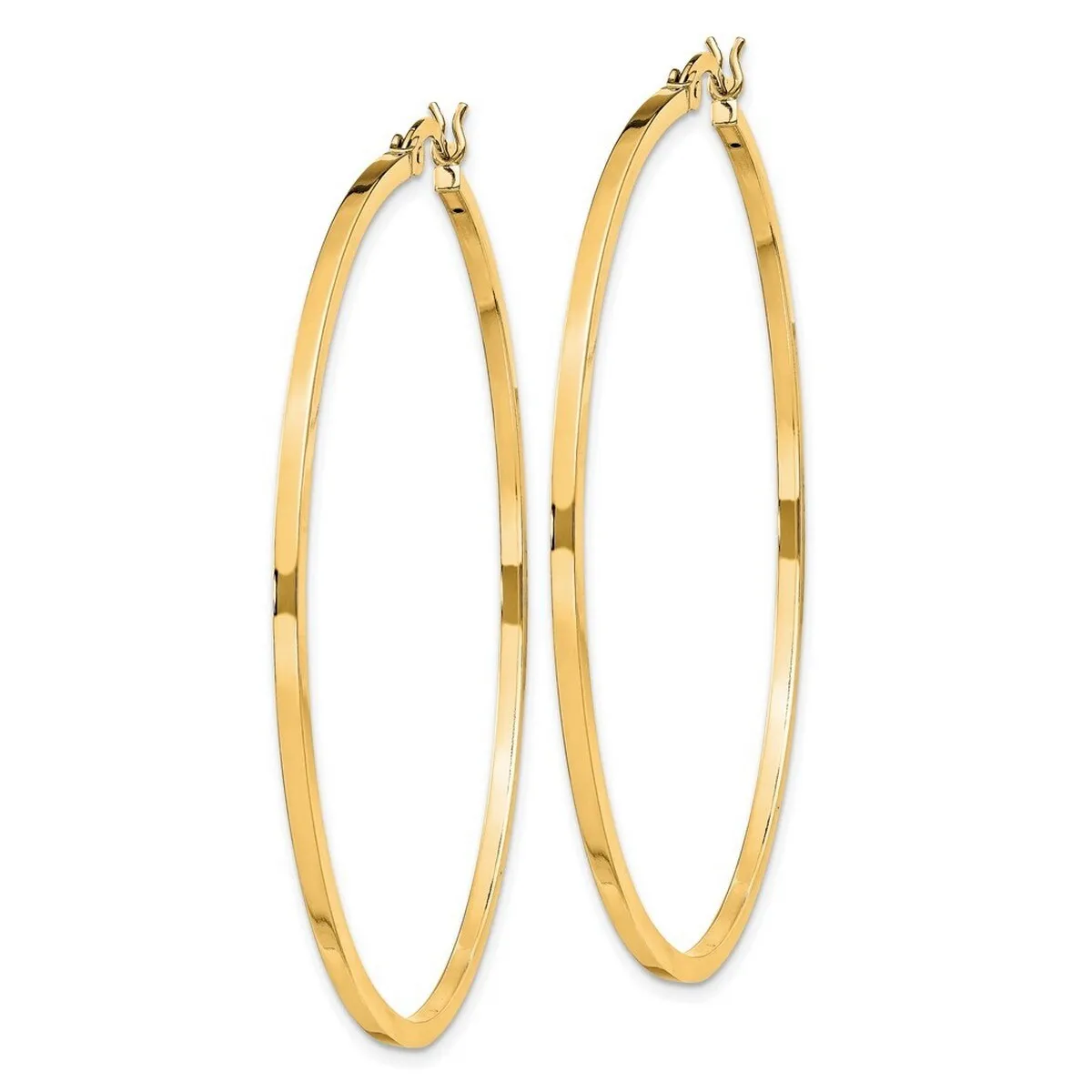 Curata 925 Sterling Silver Gold Plated 1.5mm Thin Squared Hoop Earrings - Various Diameters sold by Zulily product image thumbnail 2