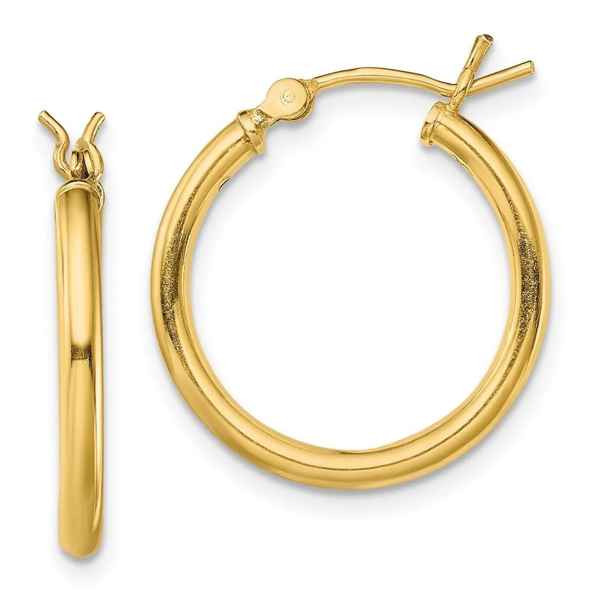 Curata 925 Sterling Silver Gold Plated 2mm Classic Hoop Earrings sold by Zulily product image thumbnail 3