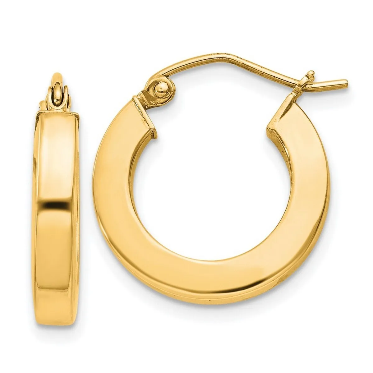 Curata 925 Sterling Silver Gold Plated 3mm Square Tube Hoop Earrings sold by Zulily product image thumbnail 2