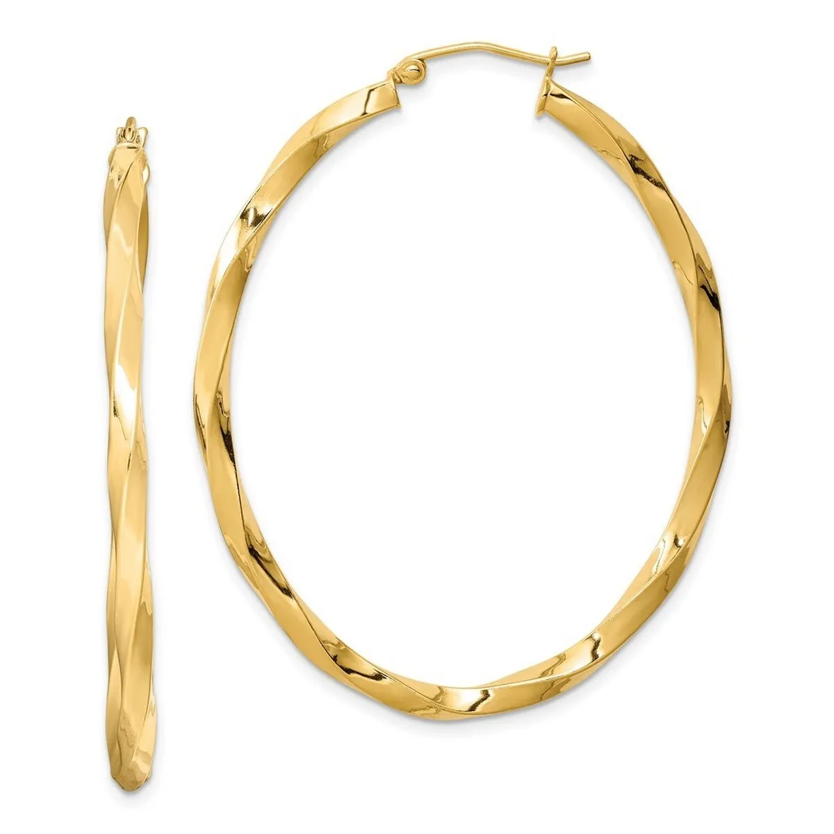 Curata 925 Sterling Silver Gold Plated 3mm Twisted Oval Hoop Earrings sold by Zulily product image thumbnail 5