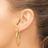Curata 925 Sterling Silver Gold Plated 3mm Twisted Oval Hoop Earrings sold by Zulily