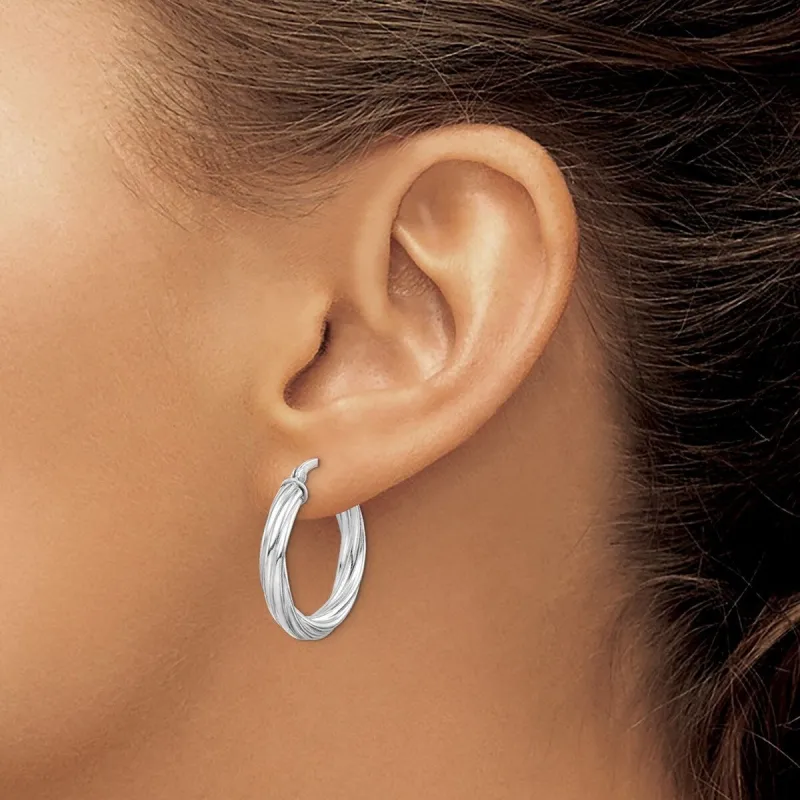 Curata 925 Sterling Silver Gold Plated 3mm Twisted Oval Hoop Earrings sold by Zulily