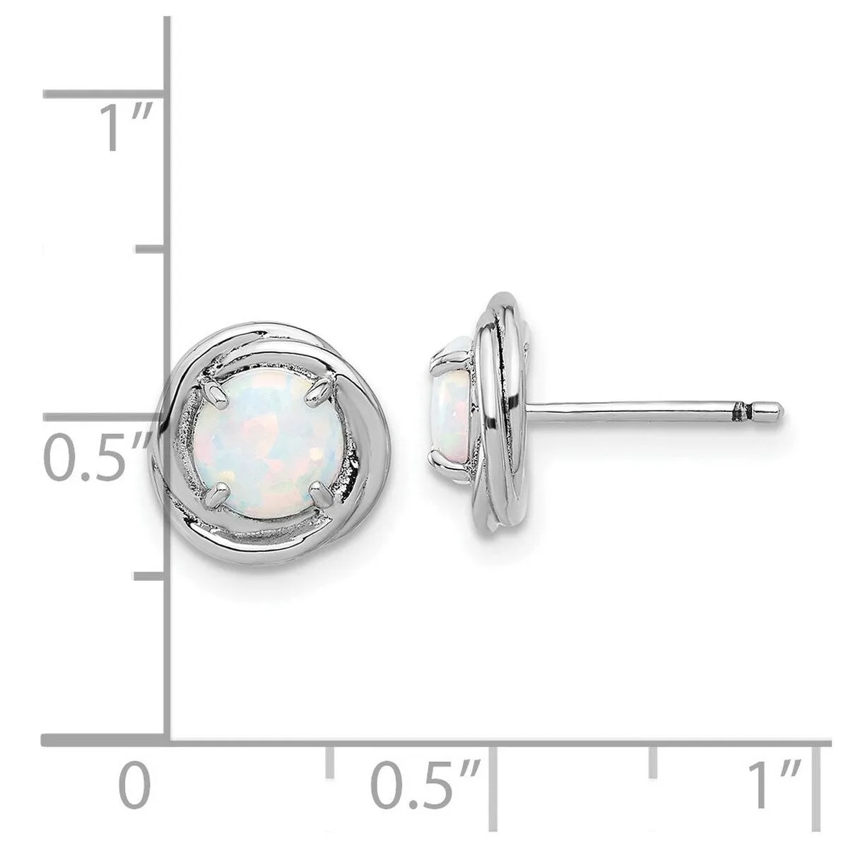 Curata 925 Sterling Silver Rhodium Plated Swirl Simulated Opal Post Earrings - 9.75x9.75mm sold by Zulily product image thumbnail 4