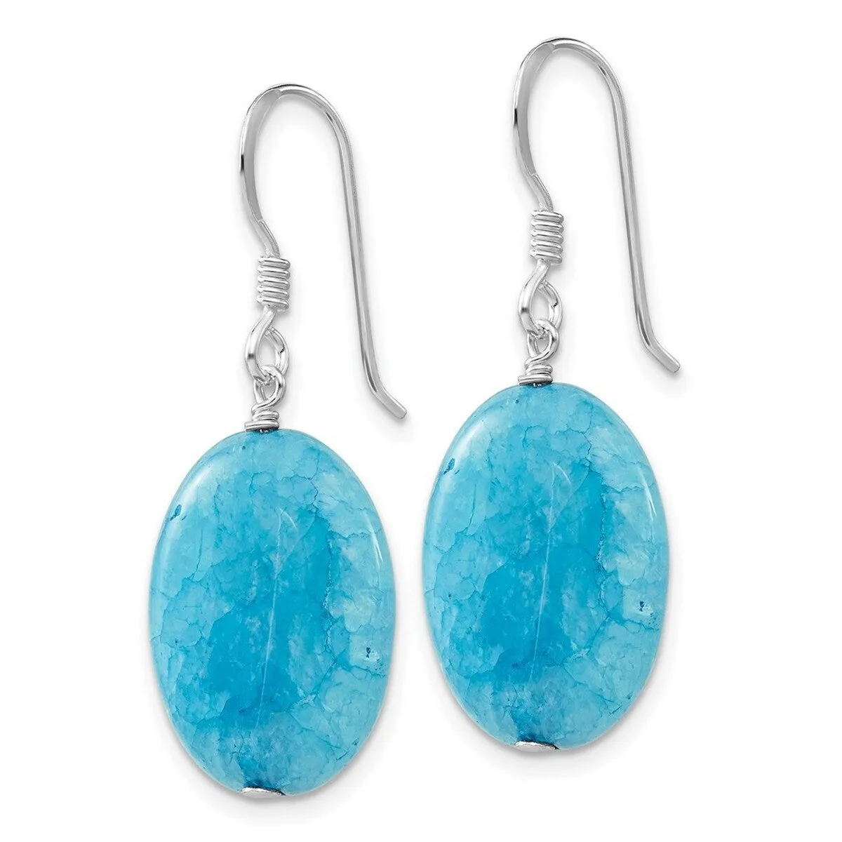 Curata 925 Sterling Silver Aventurine Simulated Turquoise Tear Drop Earrings - 34x15mm sold by Zulily product image thumbnail 2