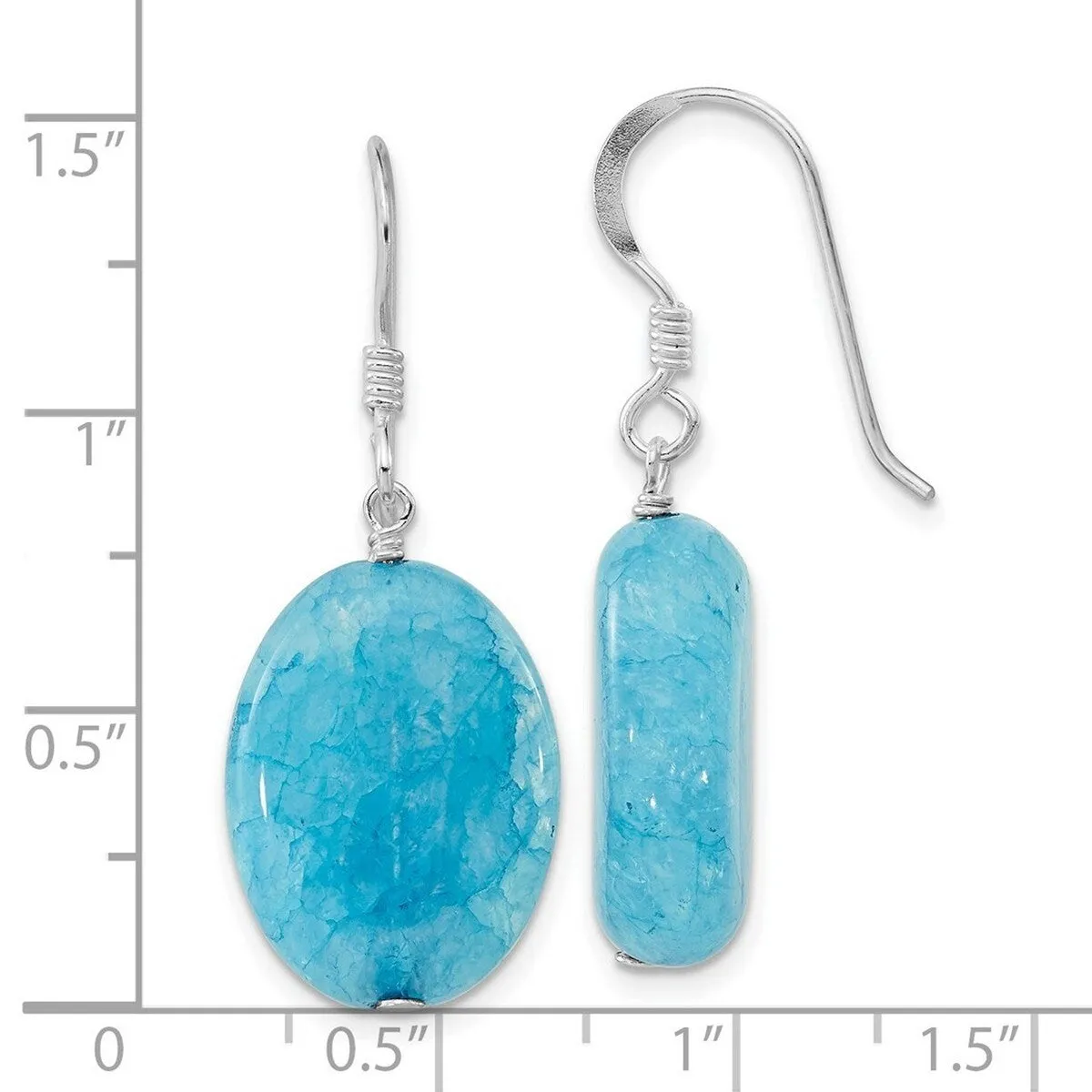 Curata 925 Sterling Silver Aventurine Simulated Turquoise Tear Drop Earrings - 34x15mm sold by Zulily product image thumbnail 5