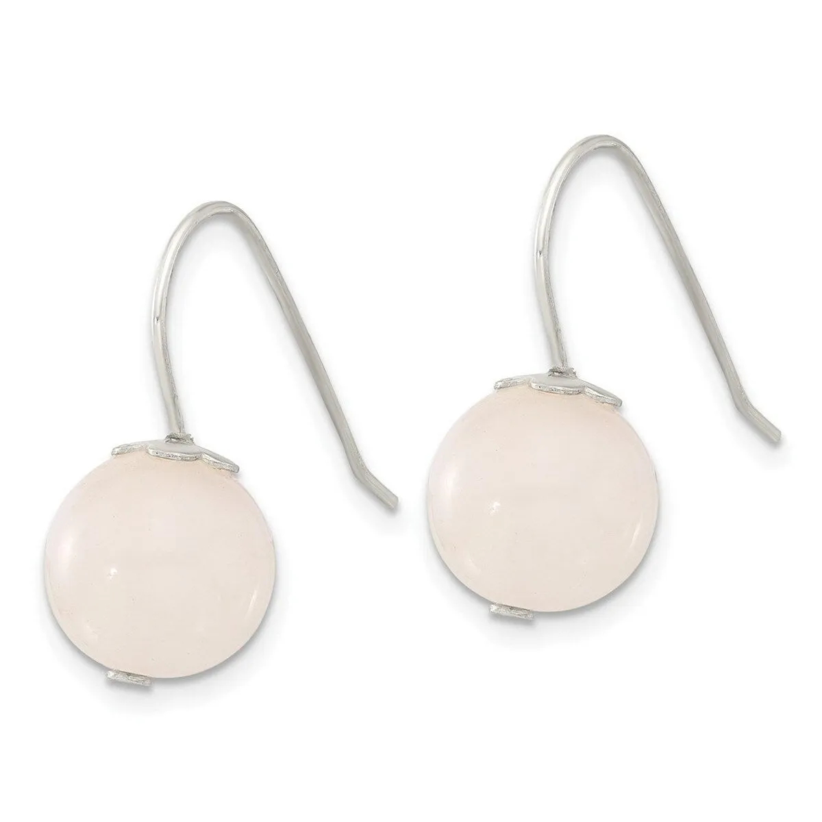 Curata 925 Sterling Silver Rose Quartz Bead Hook Earrings - 22x10mm sold by Zulily product image thumbnail 2