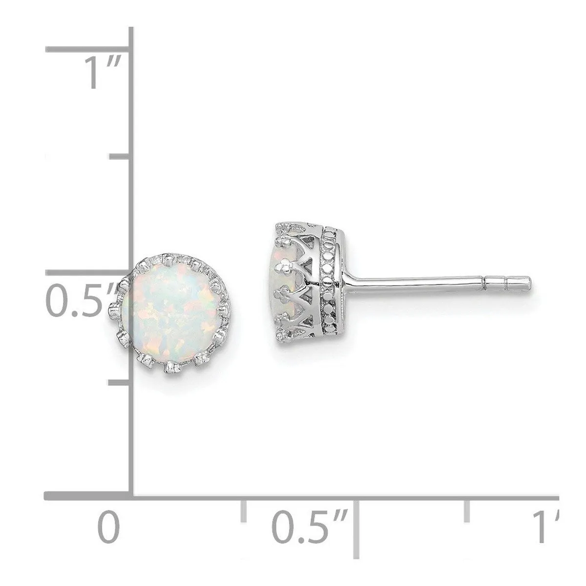 Curata 925 Sterling Silver Rhodium Plated 7mm Simulated Opal Post Earrings sold by Zulily product image thumbnail 5