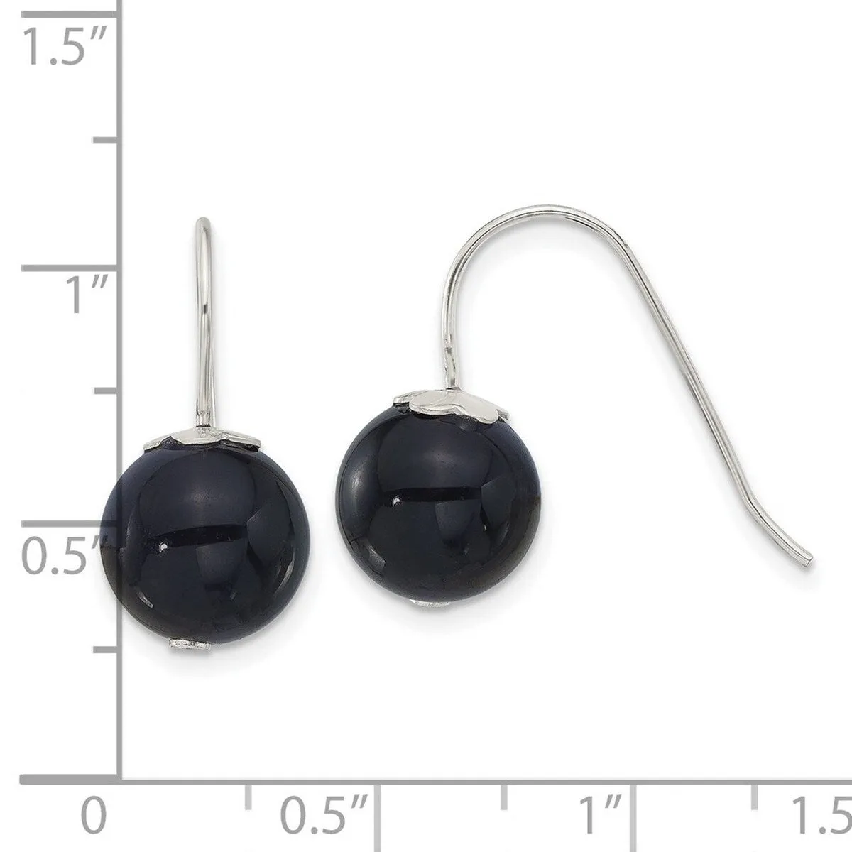 Curata 925 Sterling Silver Black Agate Bead Hook Earrings - 21x10mm sold by Zulily product image thumbnail 4