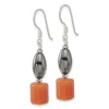 Curata 925 Sterling Silver Aventurine Hematite Dangle Hook Earrings - 44.25x8.5mm sold by Zulily