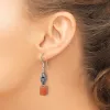 Curata 925 Sterling Silver Aventurine Hematite Dangle Hook Earrings - 44.25x8.5mm sold by Zulily