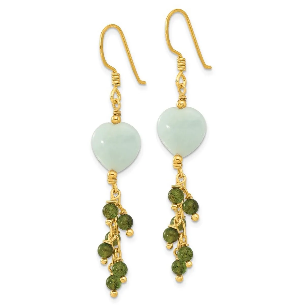 Curata 925 Sterling Silver Gold Plated Amazonite Heart Dangle Earrings - 40.2x17.15mm sold by Zulily product image thumbnail 4