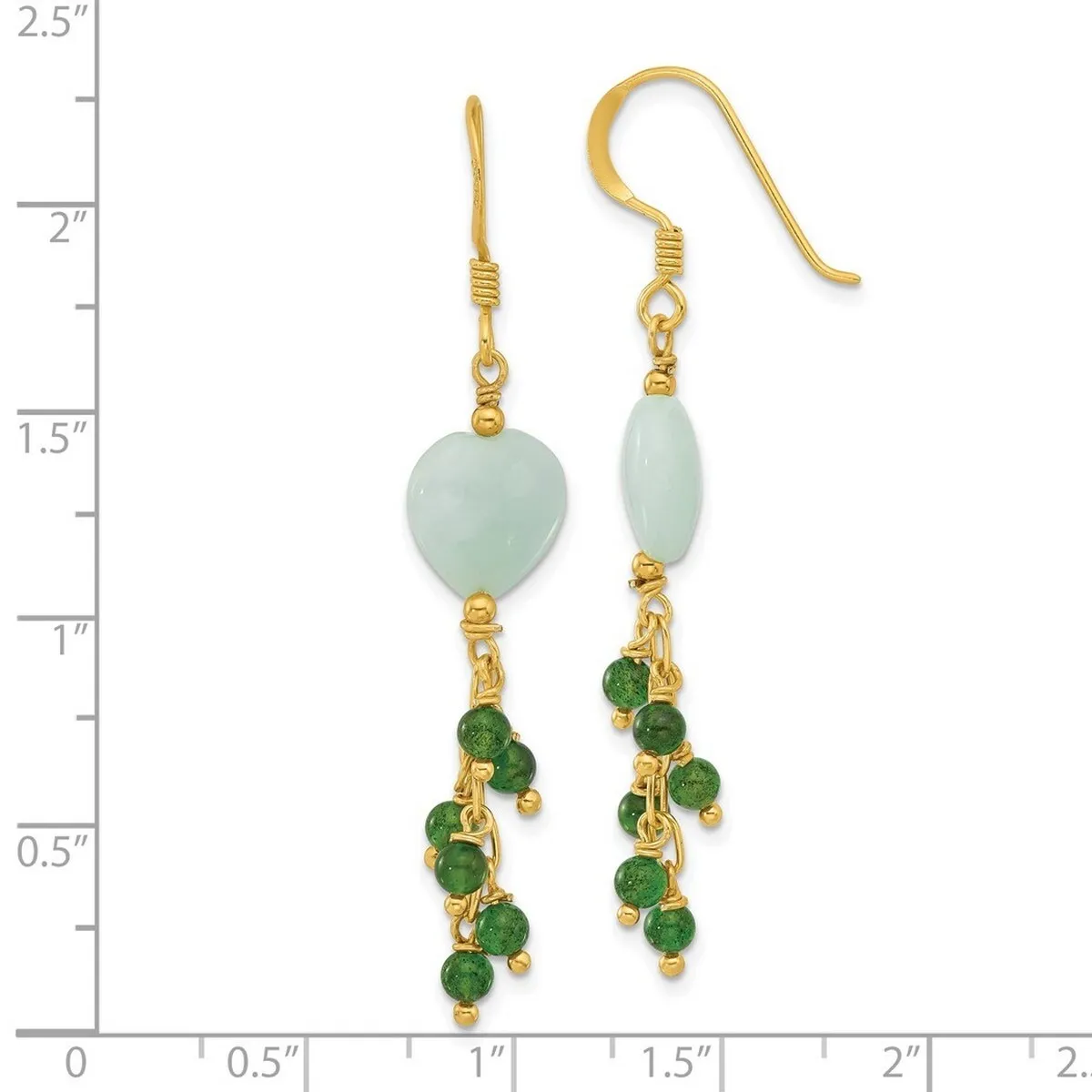 Curata 925 Sterling Silver Gold Plated Amazonite Heart Dangle Earrings - 40.2x17.15mm sold by Zulily product image thumbnail 3