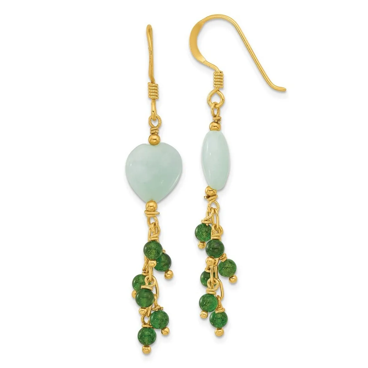 Curata 925 Sterling Silver Gold Plated Amazonite Heart Dangle Earrings - 40.2x17.15mm sold by Zulily product image thumbnail 2