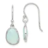 Curata 925 Sterling Silver Opaque Blue Chalcedony Dangle Hook Earrings - 26x9mm sold by Zulily