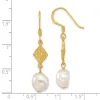 Curata 925 Sterling Silver Gold Plated Freshwater Cultured Pearl Flower Dangle Earrings - 40.5x8.6mm sold by Zulily
