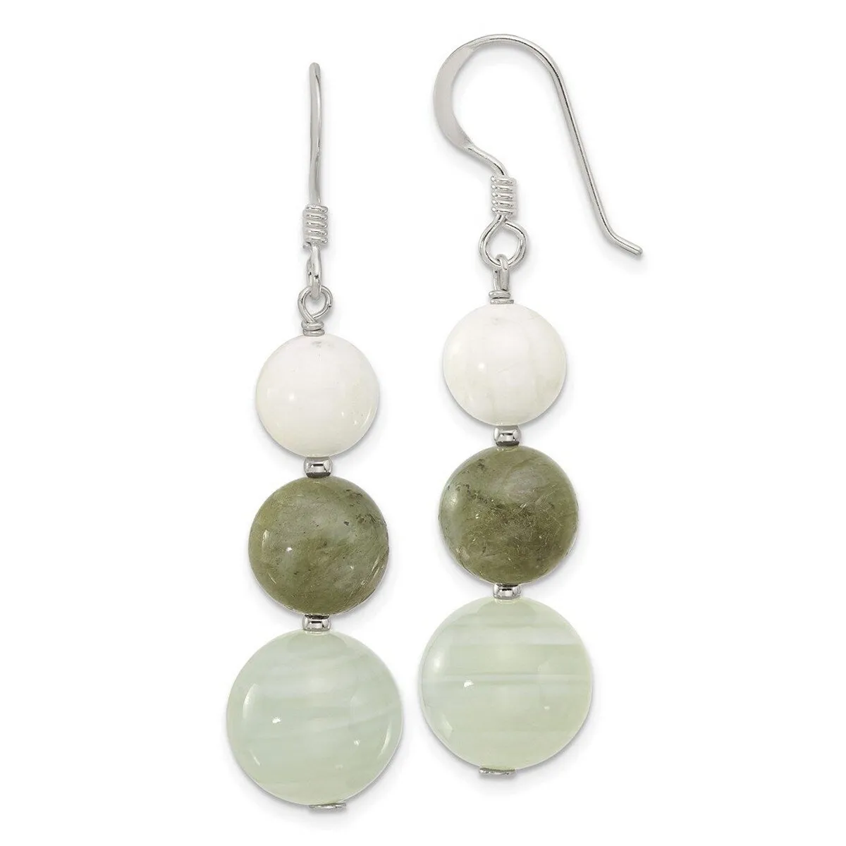 Curata 925 Sterling Silver Agate Howlite and Labradorite Hook Earrings - 51.7x12.25mm sold by Zulily product image thumbnail 2