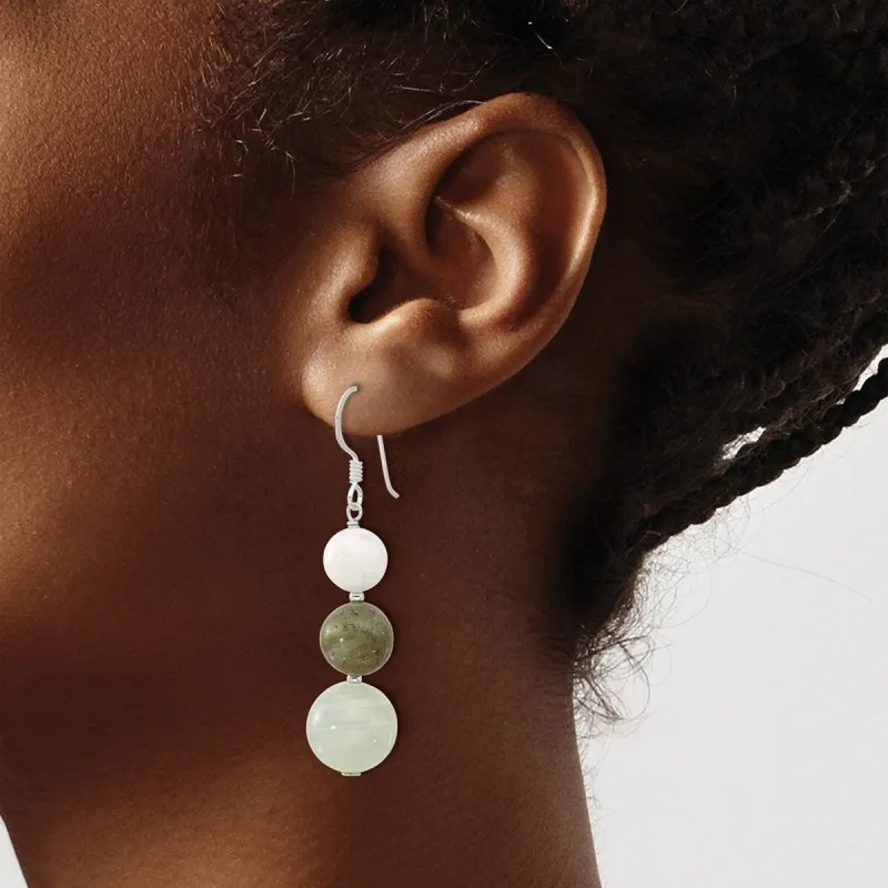 Curata 925 Sterling Silver Agate Howlite and Labradorite Hook Earrings - 51.7x12.25mm sold by Zulily