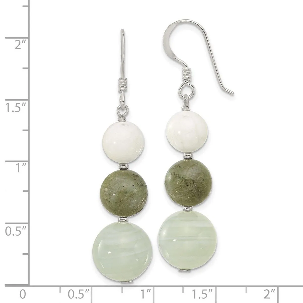 Curata 925 Sterling Silver Agate Howlite and Labradorite Hook Earrings - 51.7x12.25mm sold by Zulily product image thumbnail 3