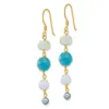Curata 925 Sterling Silver Gold Plated Freshwater Cultured Pearl Amazonite Agate Dyed Jade Earrings - 58x8.35mm sold by Zulily