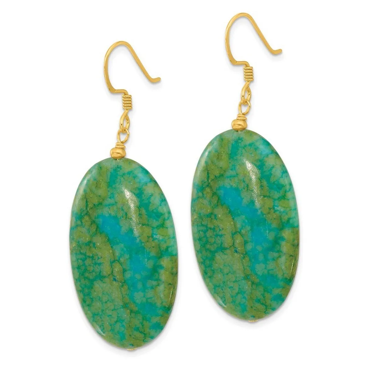 Curata 925 Sterling Silver Gold Plated Simulated Serpentine Earrings - 55.25x22.3mm sold by Zulily product image thumbnail 2