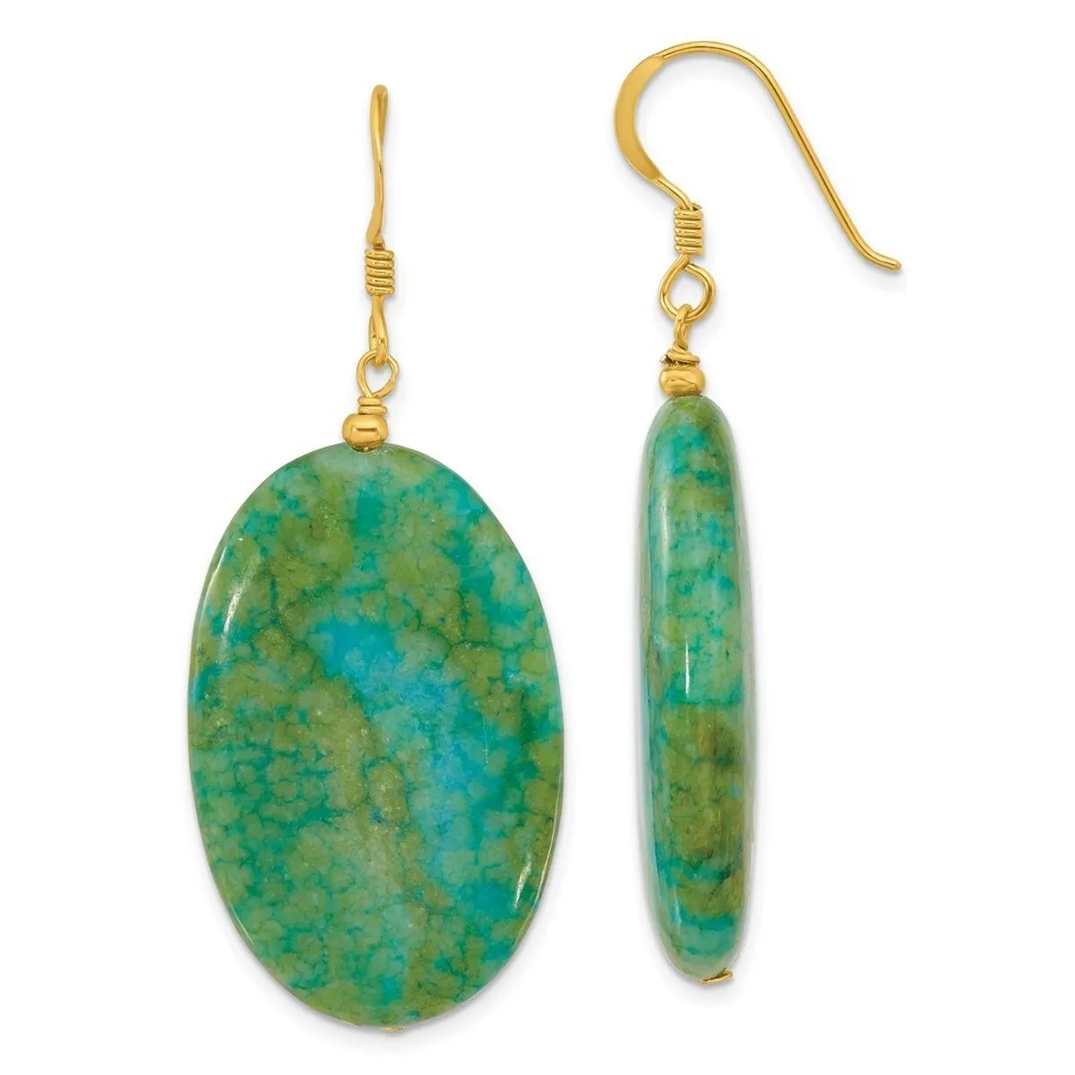 Curata 925 Sterling Silver Gold Plated Simulated Serpentine Earrings - 55.25x22.3mm sold by Zulily product image thumbnail 5