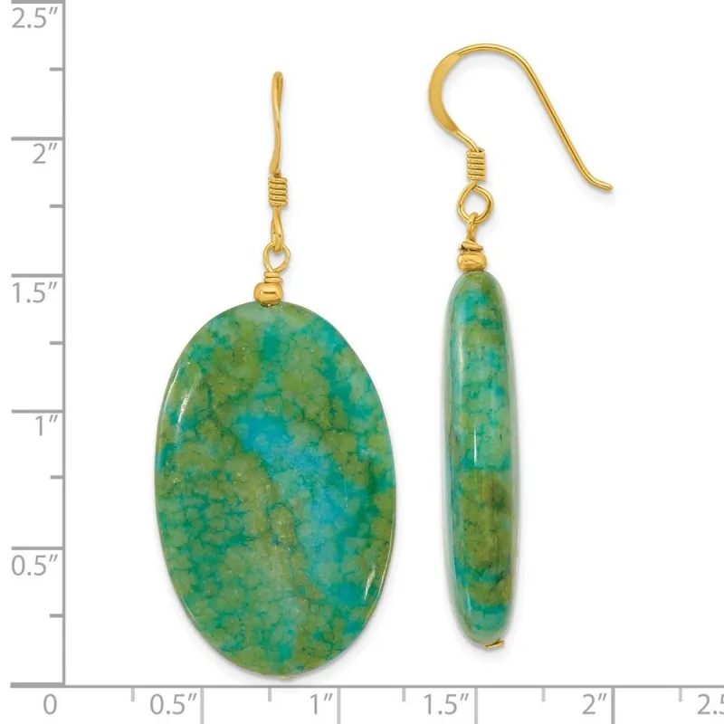 Curata 925 Sterling Silver Gold Plated Simulated Serpentine Earrings - 55.25x22.3mm sold by Zulily
